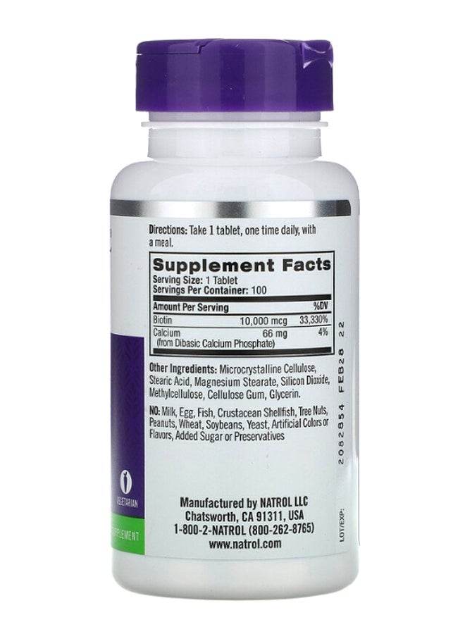 Natrol Pack Of 4 Biotin Maximum Strength Dietary Supplement 400 Capsules - Image 2